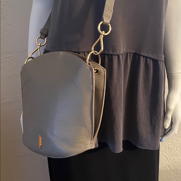 Thacker Gray Leather Crossbody - Picture 2 of 9